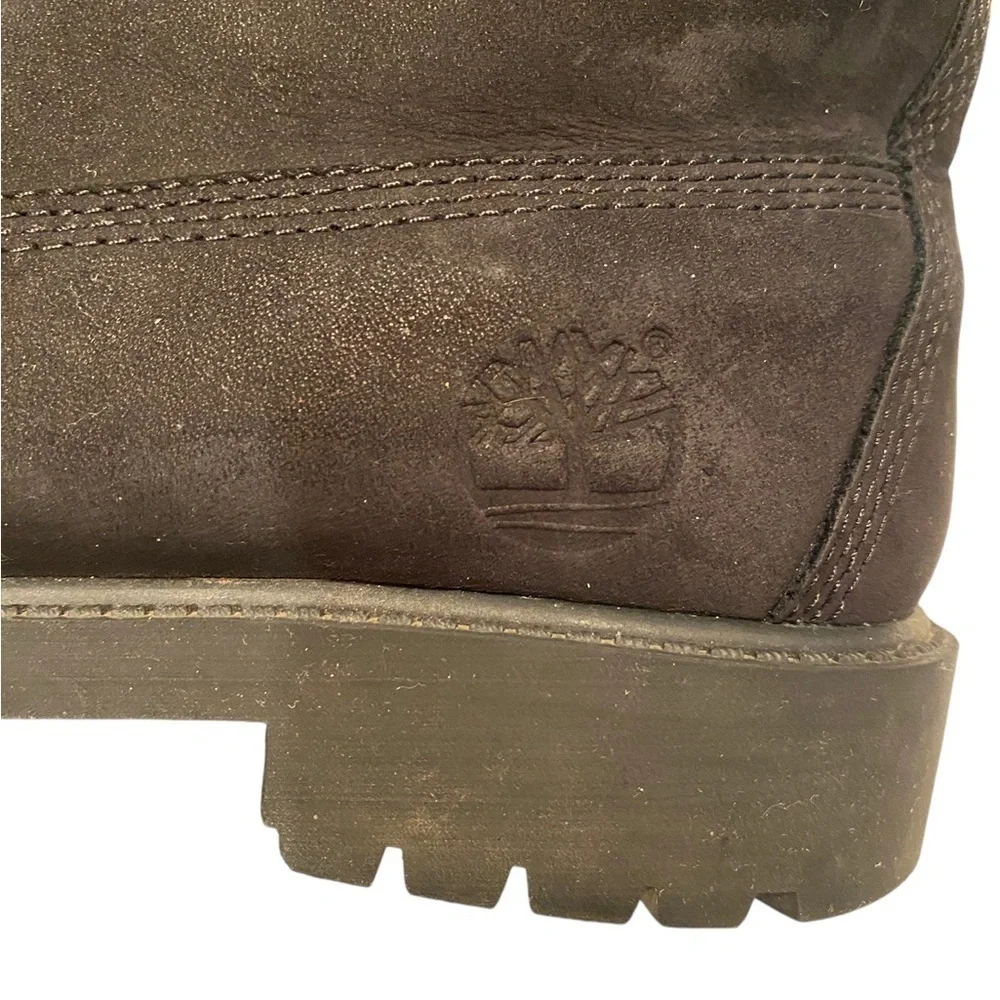 Timberland BOYS Premium 6” Waterproof Black Leather Ankle Boots Boys Size 4
